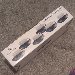 Francois Et Mimi Set Of 6 Blue Stoneware Espresso Cup and Saucer